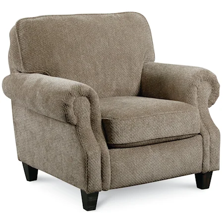 Classic Style Armchair with Rolled Arms